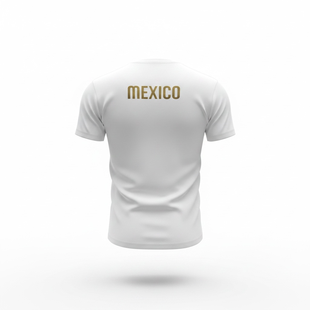 CallouPrint Mexico World Cup 2026 White T-Shirt With Graphic And back Name