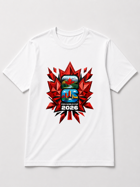 CallouPrint-Canada FIFA World Cup 2026 Soccer Graphic T-Shirt 100% Cotton