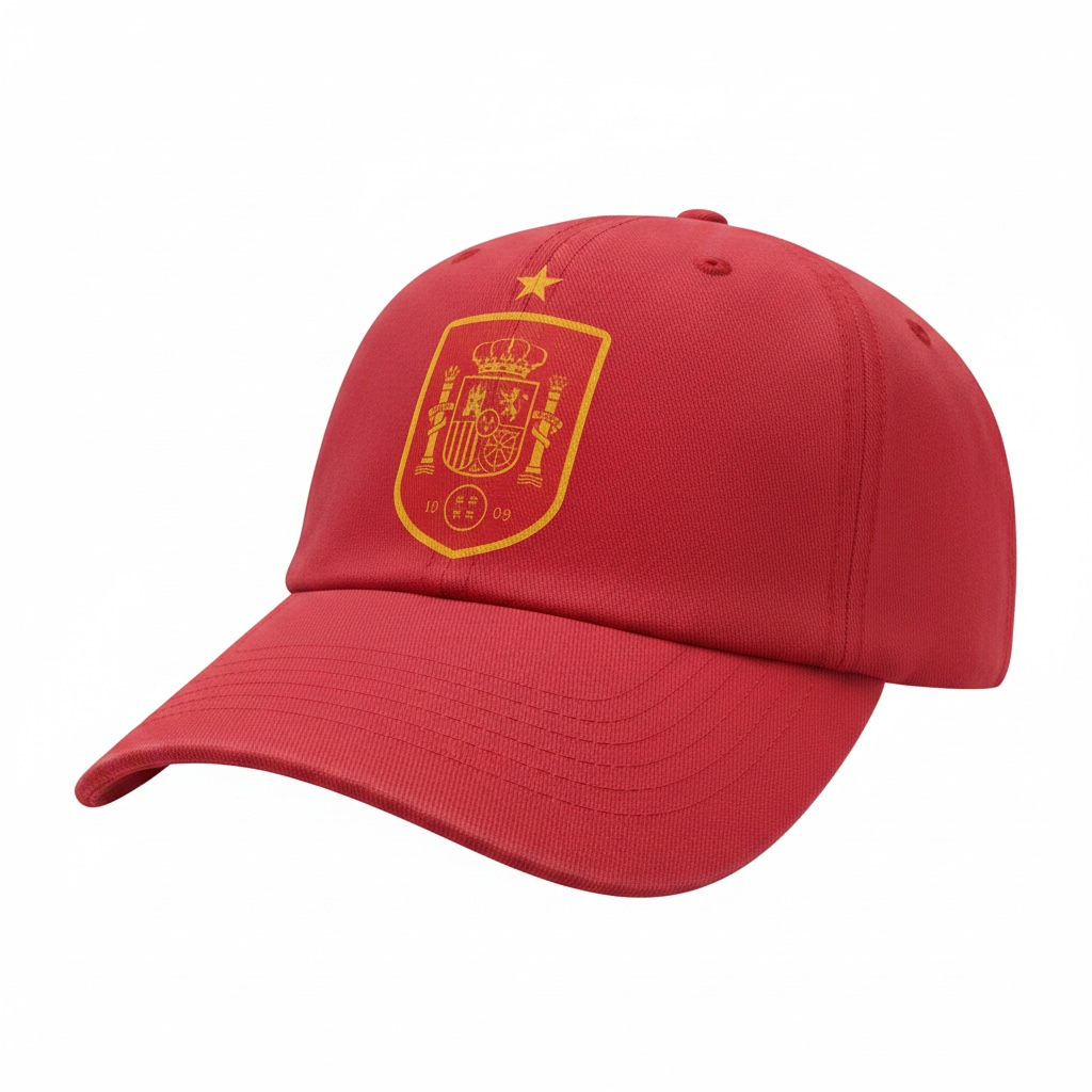 CallouPrint Spain Fan Cap Red Adjustable Baseball Style
