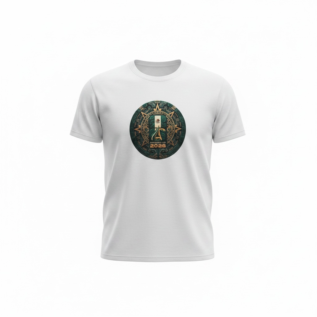 CallouPrint Mexico World Cup 2026 White T-Shirt With Graphic And back Name