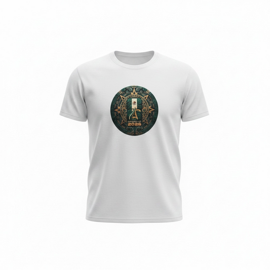 CallouPrint Mexico World Cup 2026 White T-Shirt With Graphic And back Name